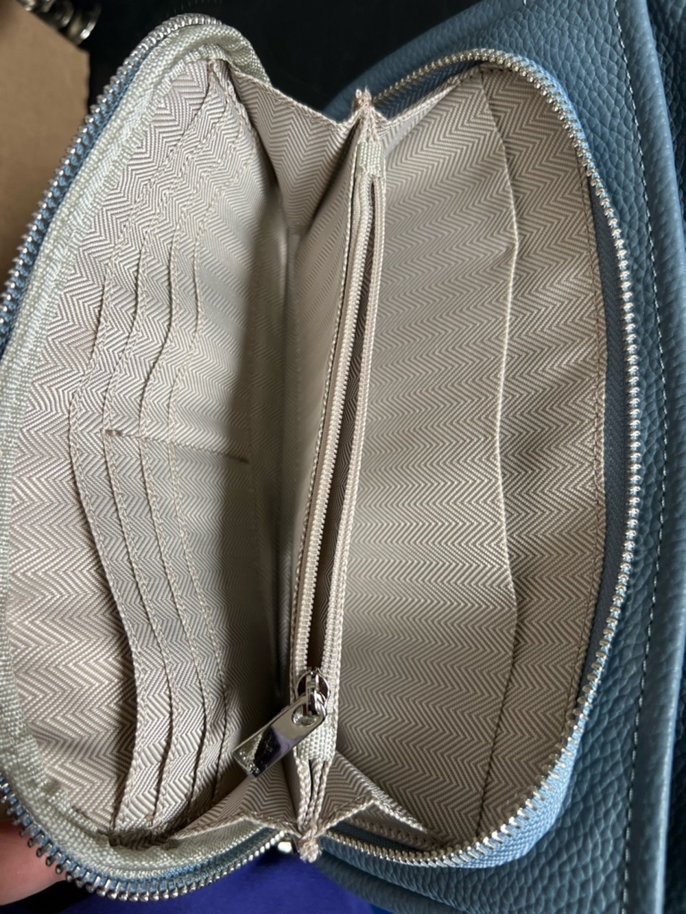 Befen Pebbled Leather Crossbody Bag with RFID Wallet Teal Blue travel - Picture 7 of 8